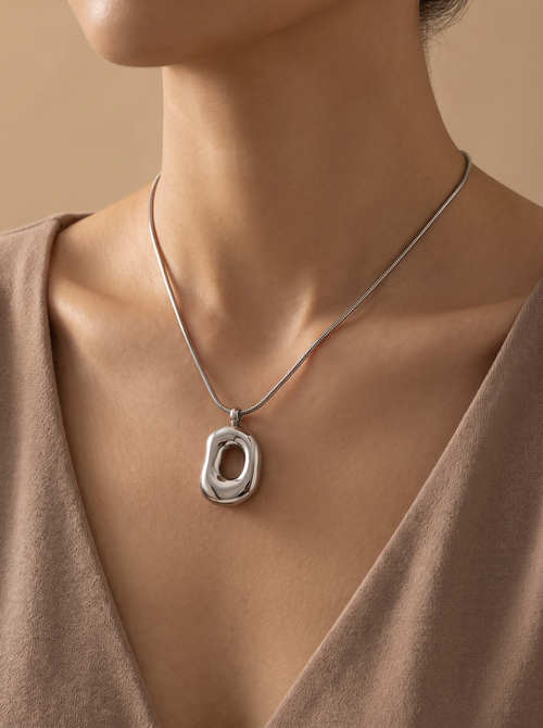 Geometry Hollow Pendant Necklace