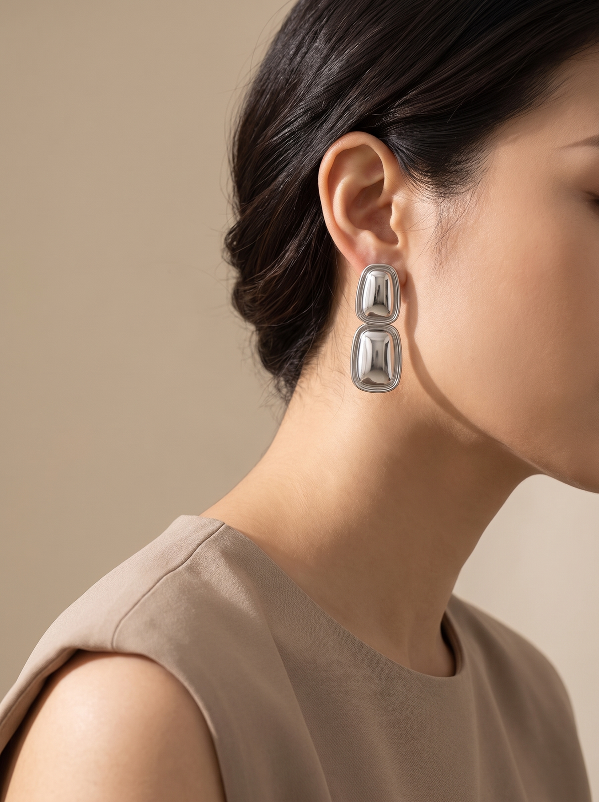 Square Rectangle Drop Earrings