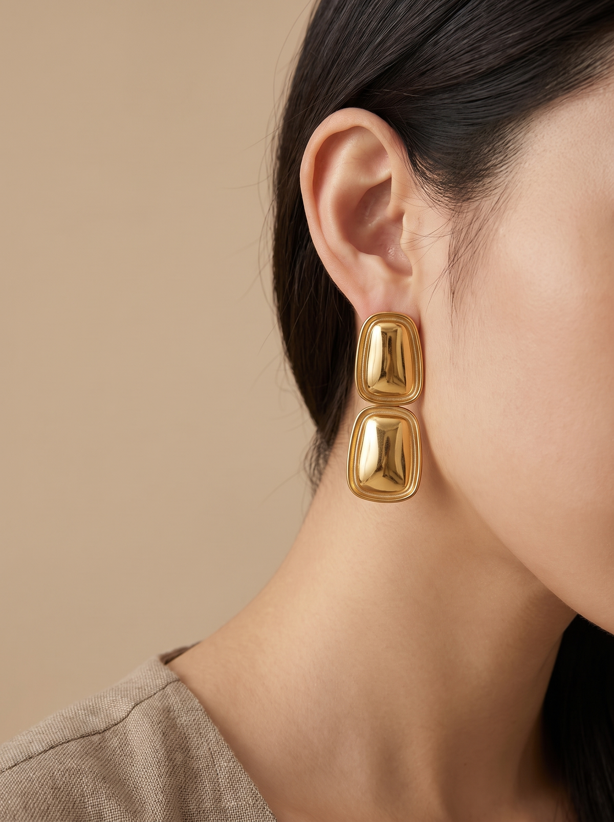 Square Rectangle Drop Earrings