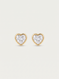 CZ Heart Stud Earrings