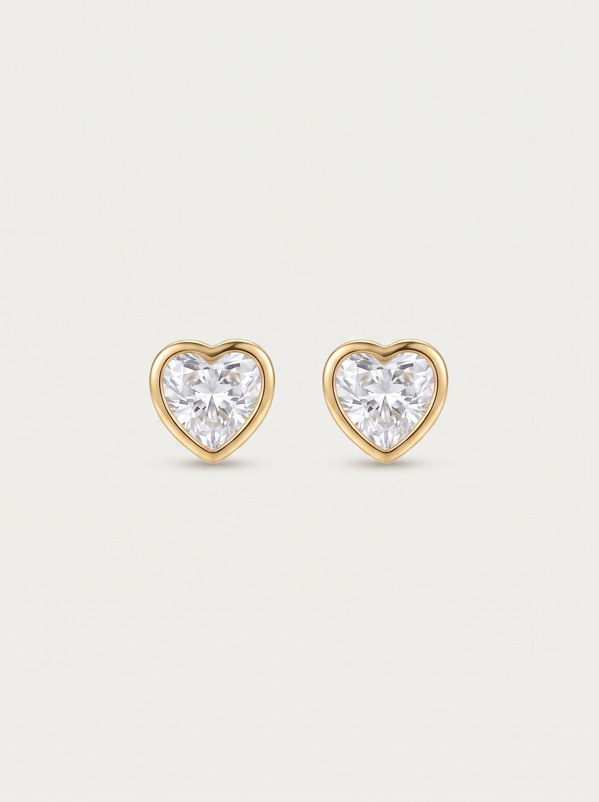 CZ Heart Stud Earrings