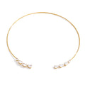 Stainless Steel Cubic Zirconia Torques Necklace for Women Summer Delicate Trending Arrivals Aesthetic Golden Jewelry