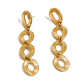 Stainless Steel Metal round Hollow Long Drop Earrings 18K Gold Color PVD Plated Daily Fashion Charm Jewelry Wholesale