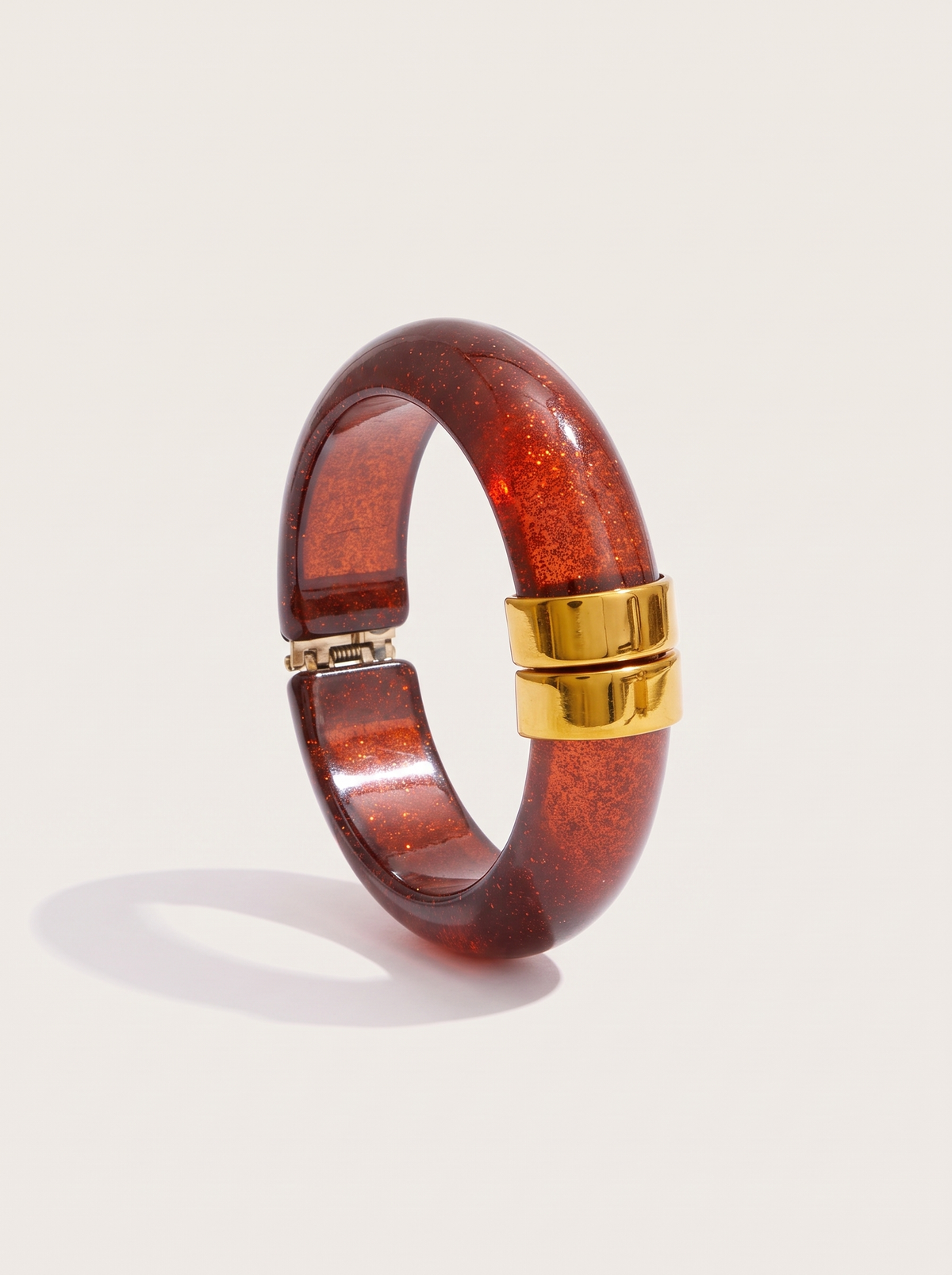Chunky Marbled Bangle Bracelet - Copper - product