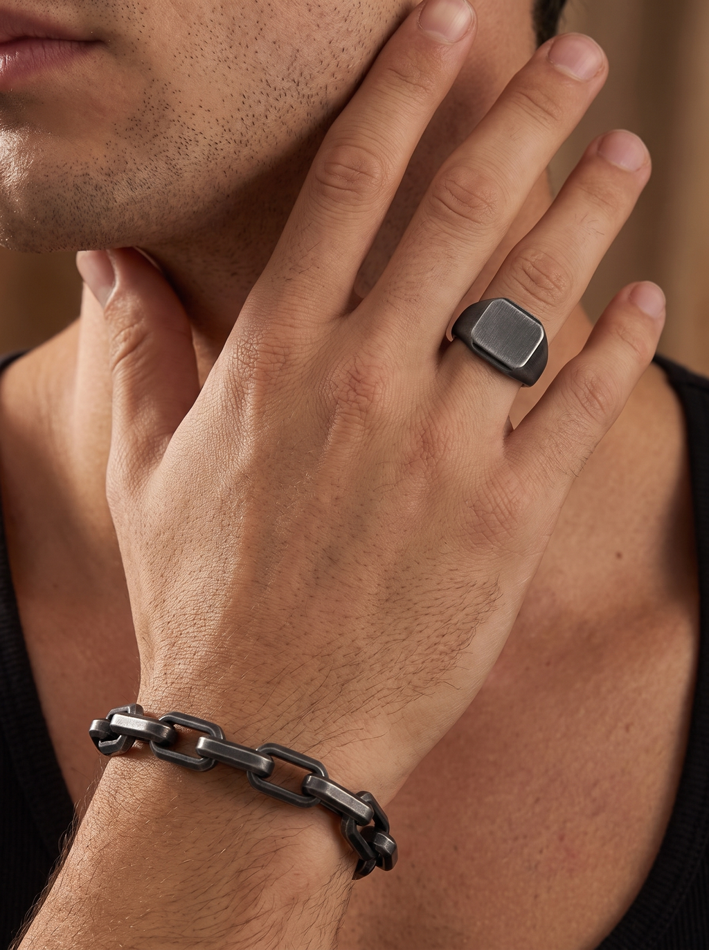 Punk Rectangular Link Chain Bracelet