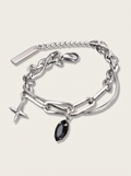 Layered Star & Stone Charm Bracelet
