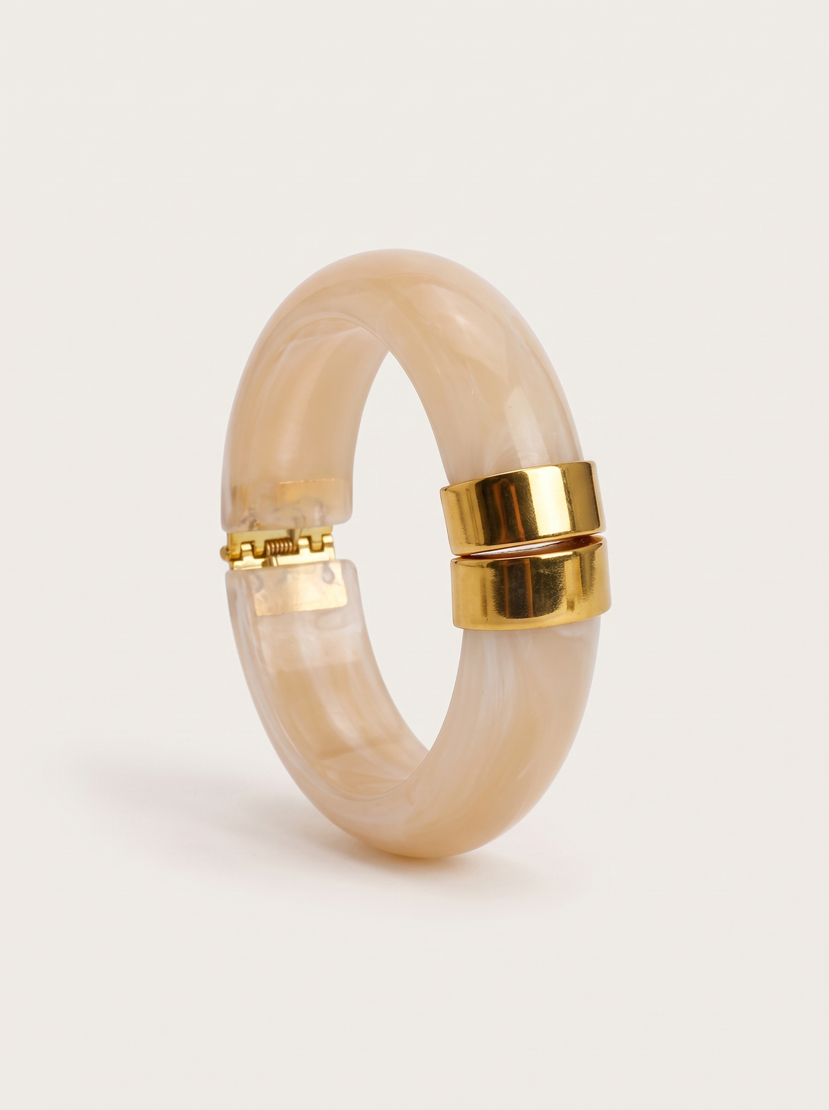 Chunky Marbled Bangle Bracelet - Beige - product