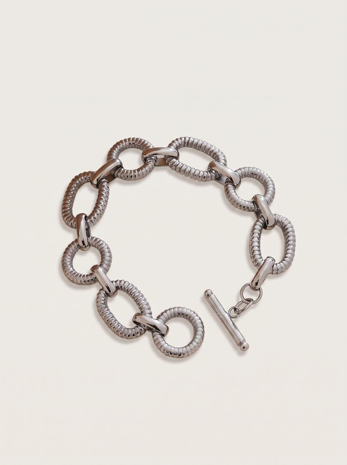 Oval Chain Bracelet - Steel - product