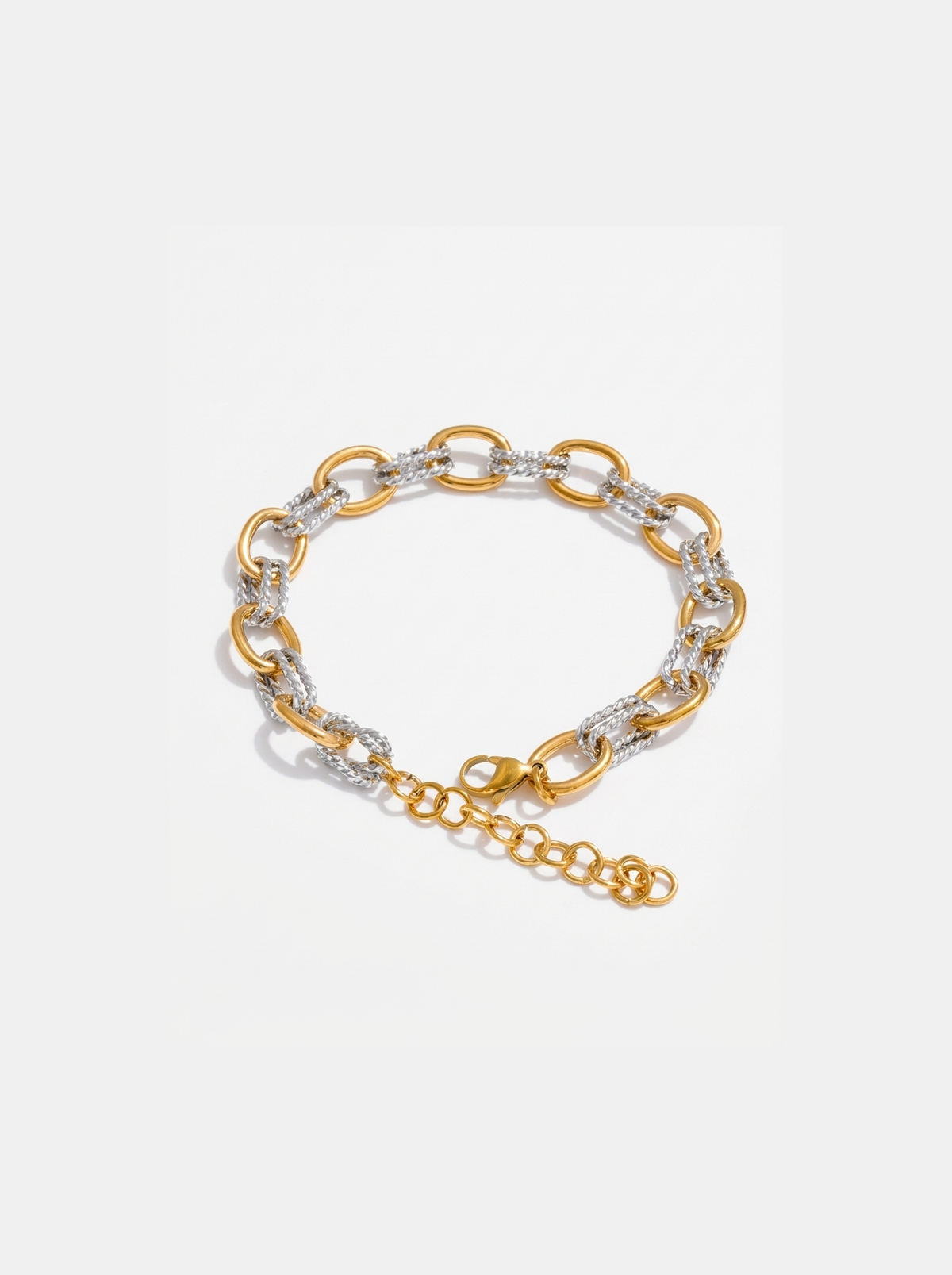 Two-Tone Oval Link Bracelet, studio product shot