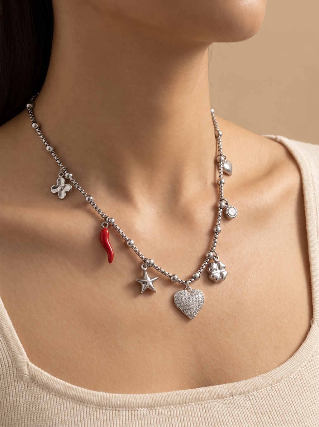 Gemstone Charm Necklace