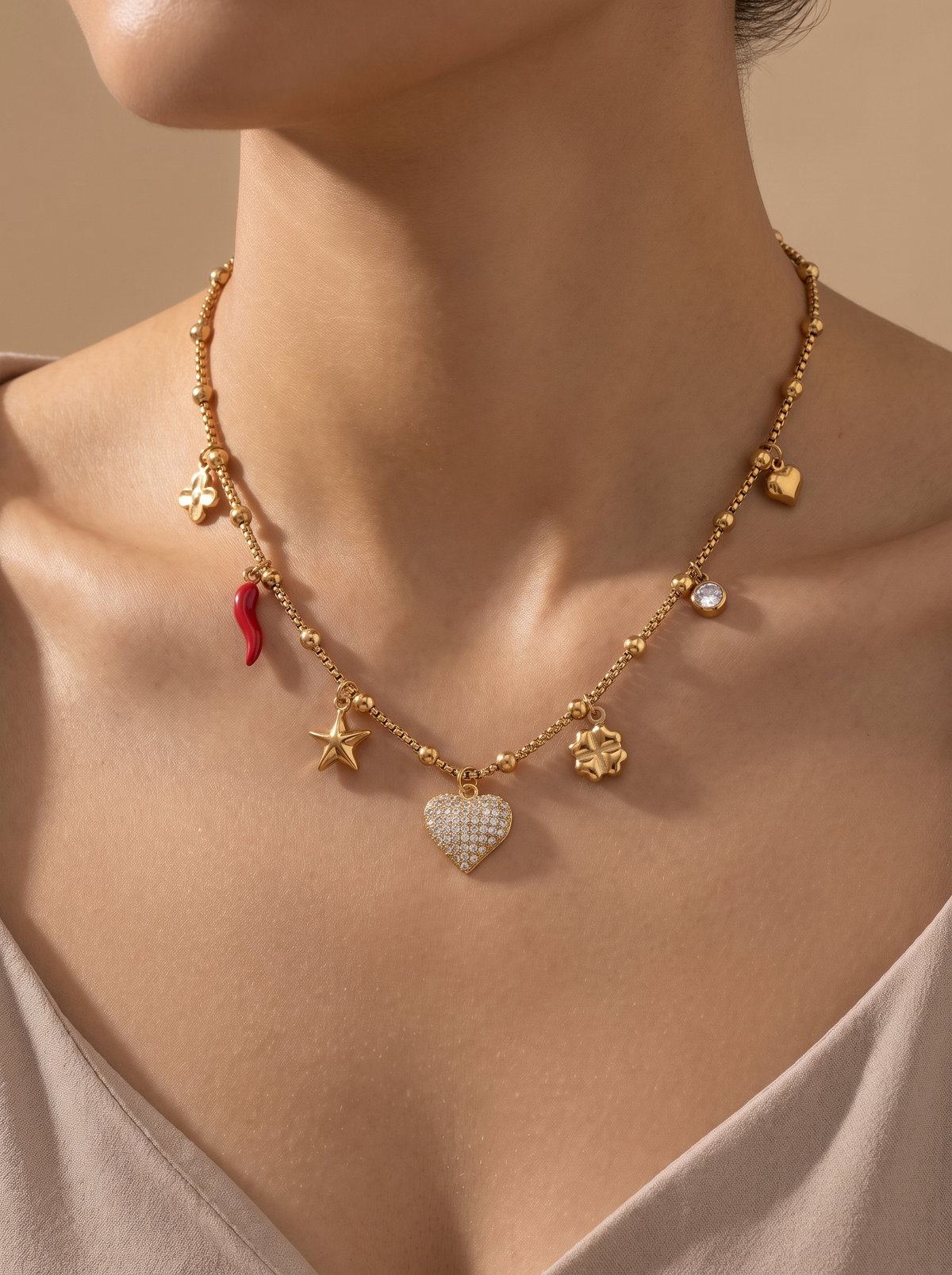 Gemstone Charm Necklace