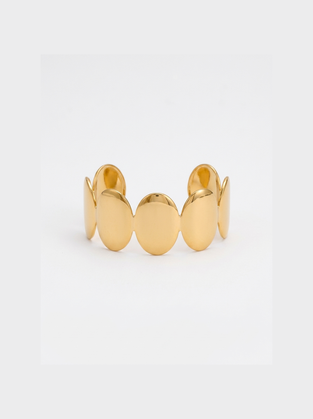 Sculpted Wave Cuff Bracelet, Gold finish, studio product shot