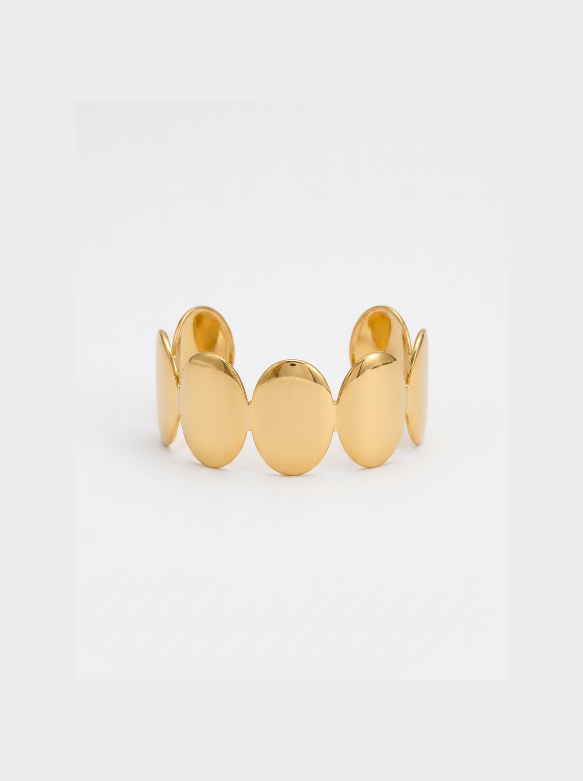 Sculpted Wave Cuff Bracelet, Gold finish, studio product shot