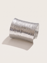 Statement Wide Cuff Bracelet, Silver finish, studio product shot