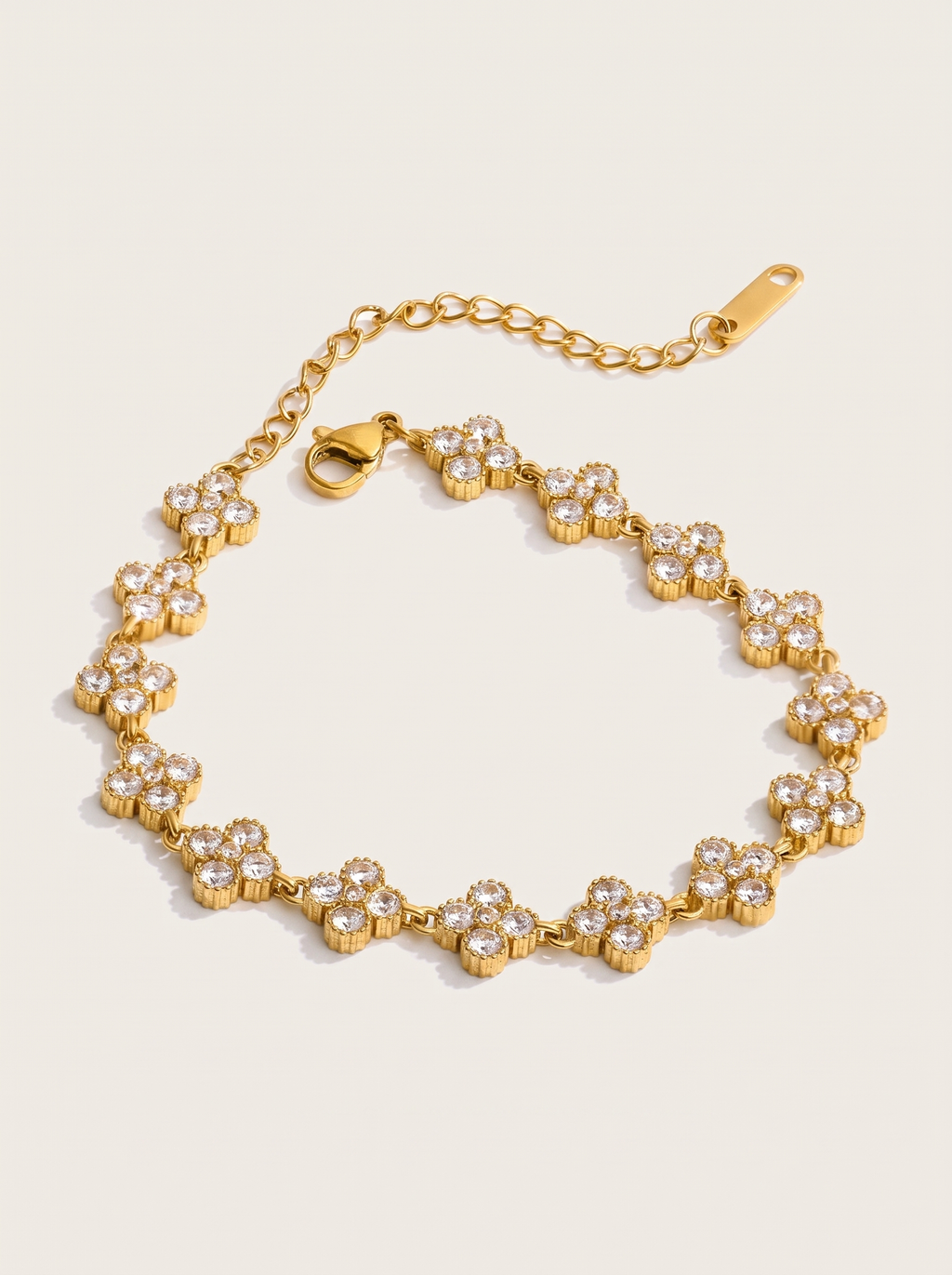 CZ Clover Cluster Bracelet