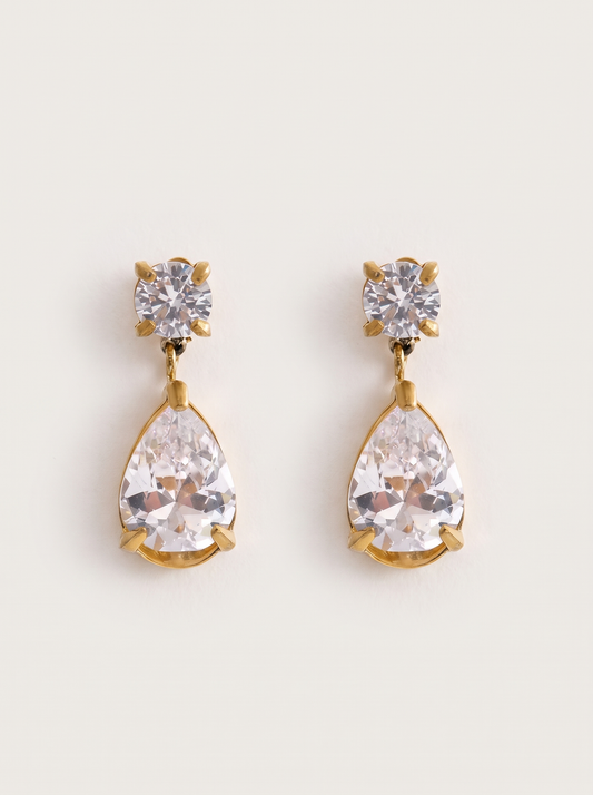 CZ Water Drop Earrings