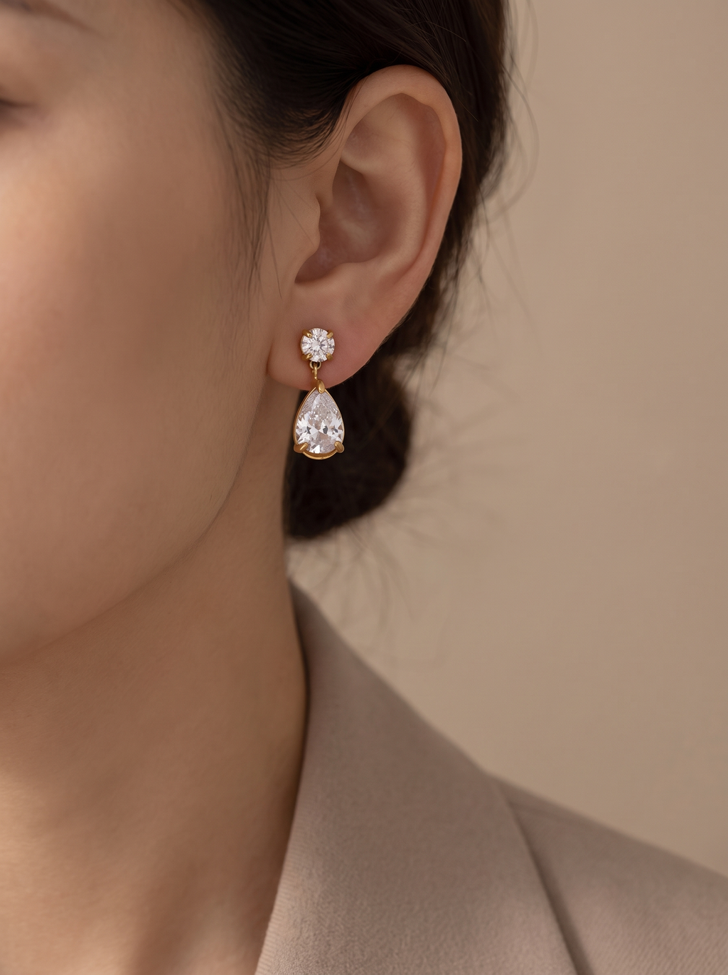 CZ Water Drop Earrings