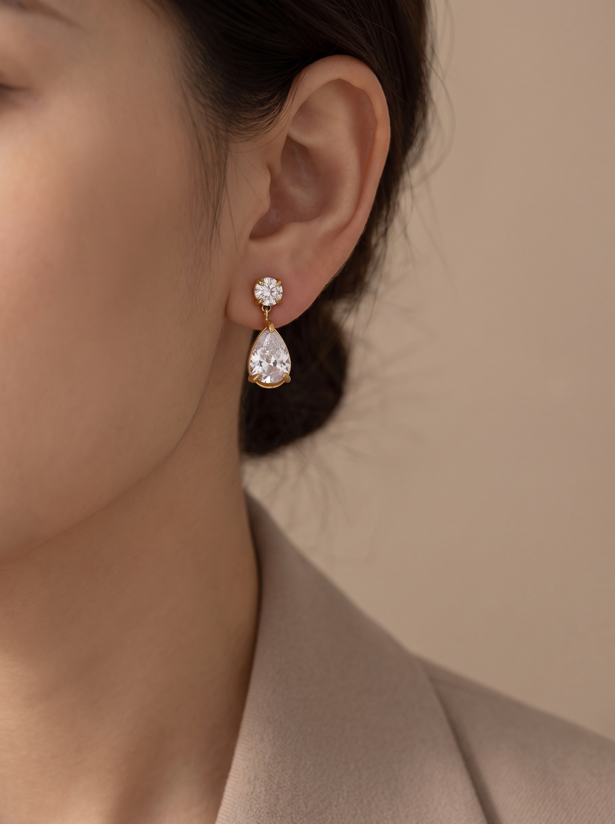 CZ Water Drop Earrings