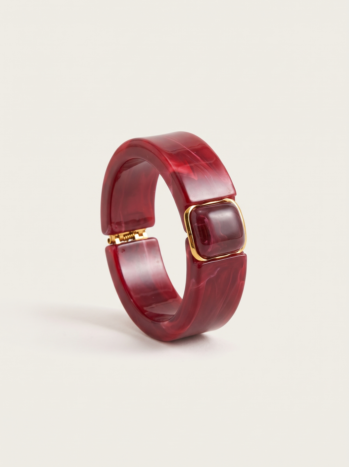 Chunky Marbled Bangle Bracelet - Bordeaux - product