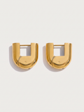 U-Shape Hoop Earrings - Gold - product