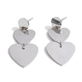 Stainless Steel Metal Heart Love Drop Charm Earrings Prevent Allergy Daily Fashion Prom Jewelry Wholesale