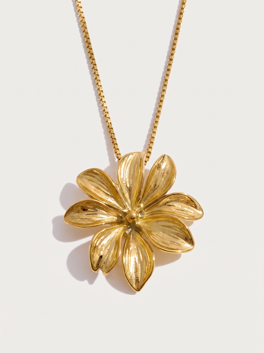 Sculptural Flower Pendant Necklace