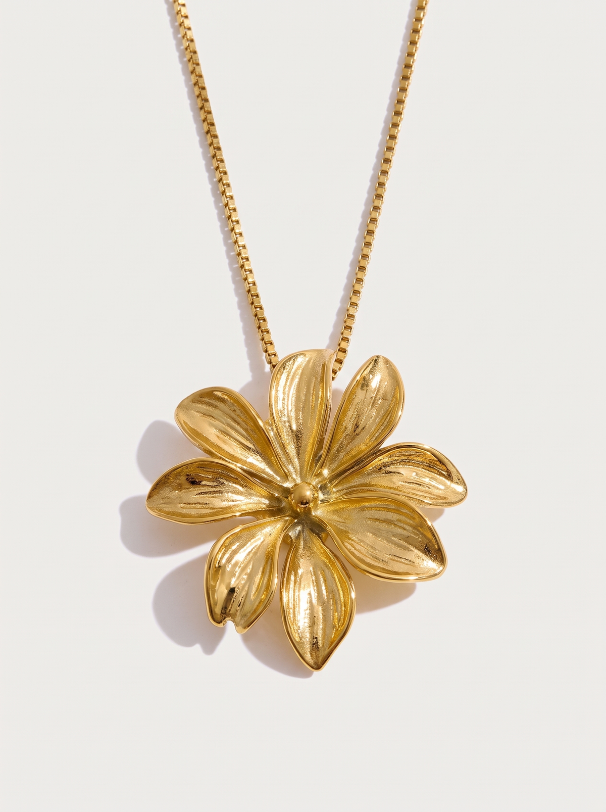 Sculptural Flower Pendant Necklace