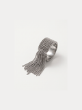 Beaded Tassel Ring, Silver finish, studio product shot
