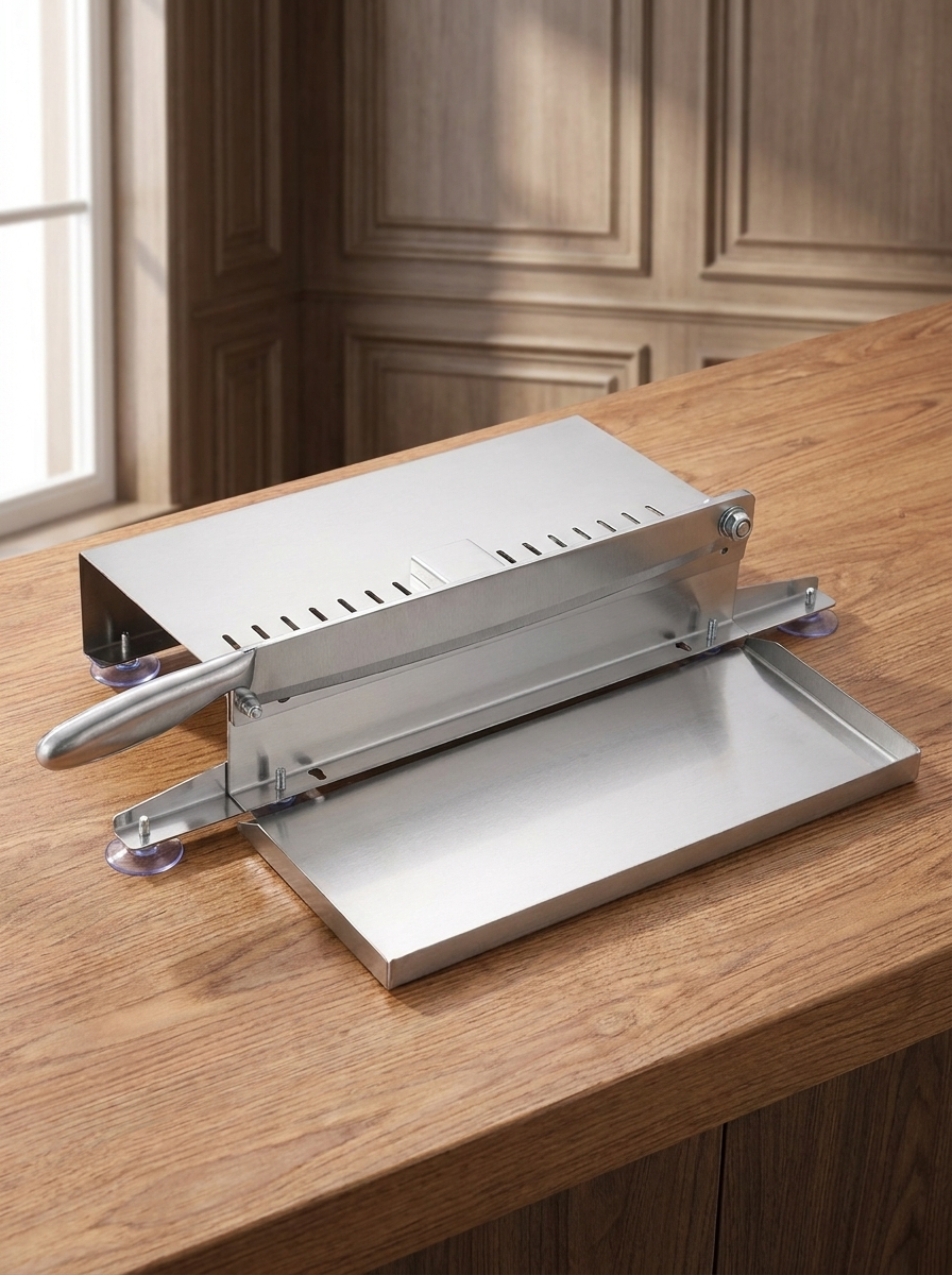 Manual Meat Cleaver Slicer on a kitchen counter