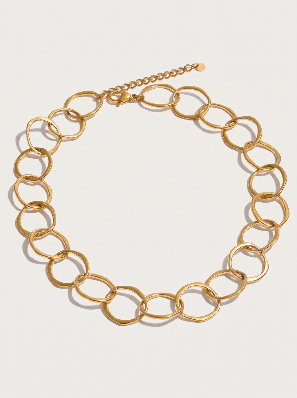 Stainless Steel Round Hollow Chain Necklace