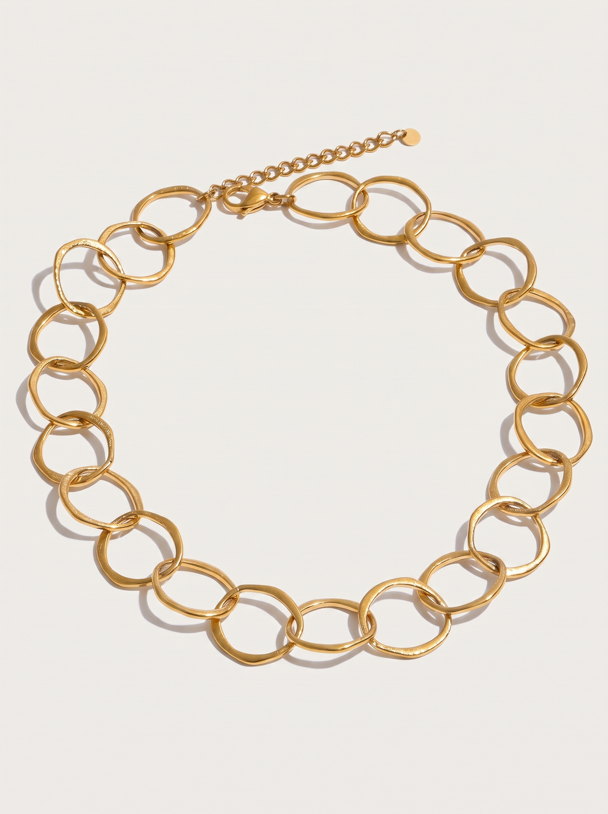 Stainless Steel Round Hollow Chain Necklace