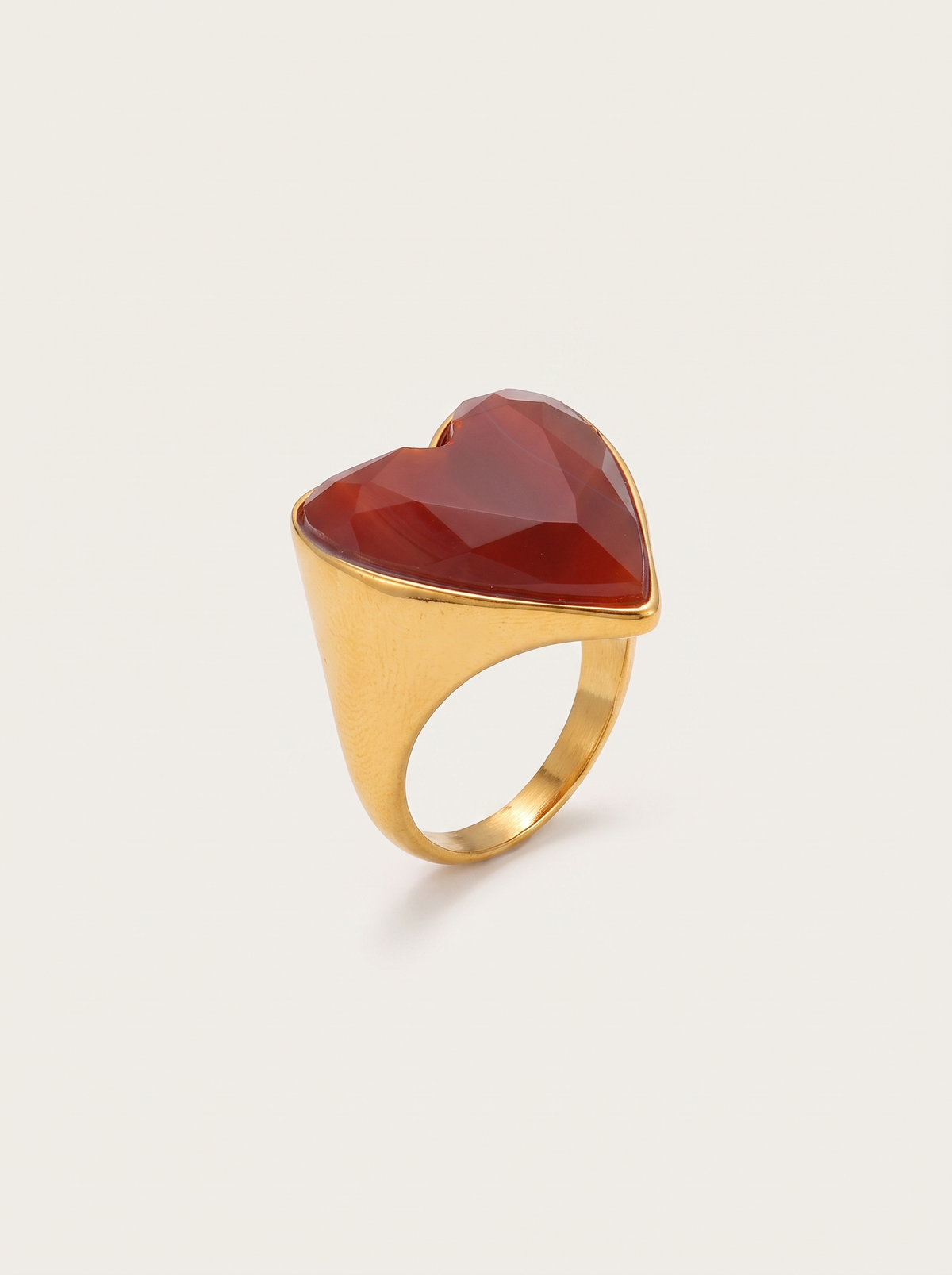 Faceted Heart Ring - Gold - product