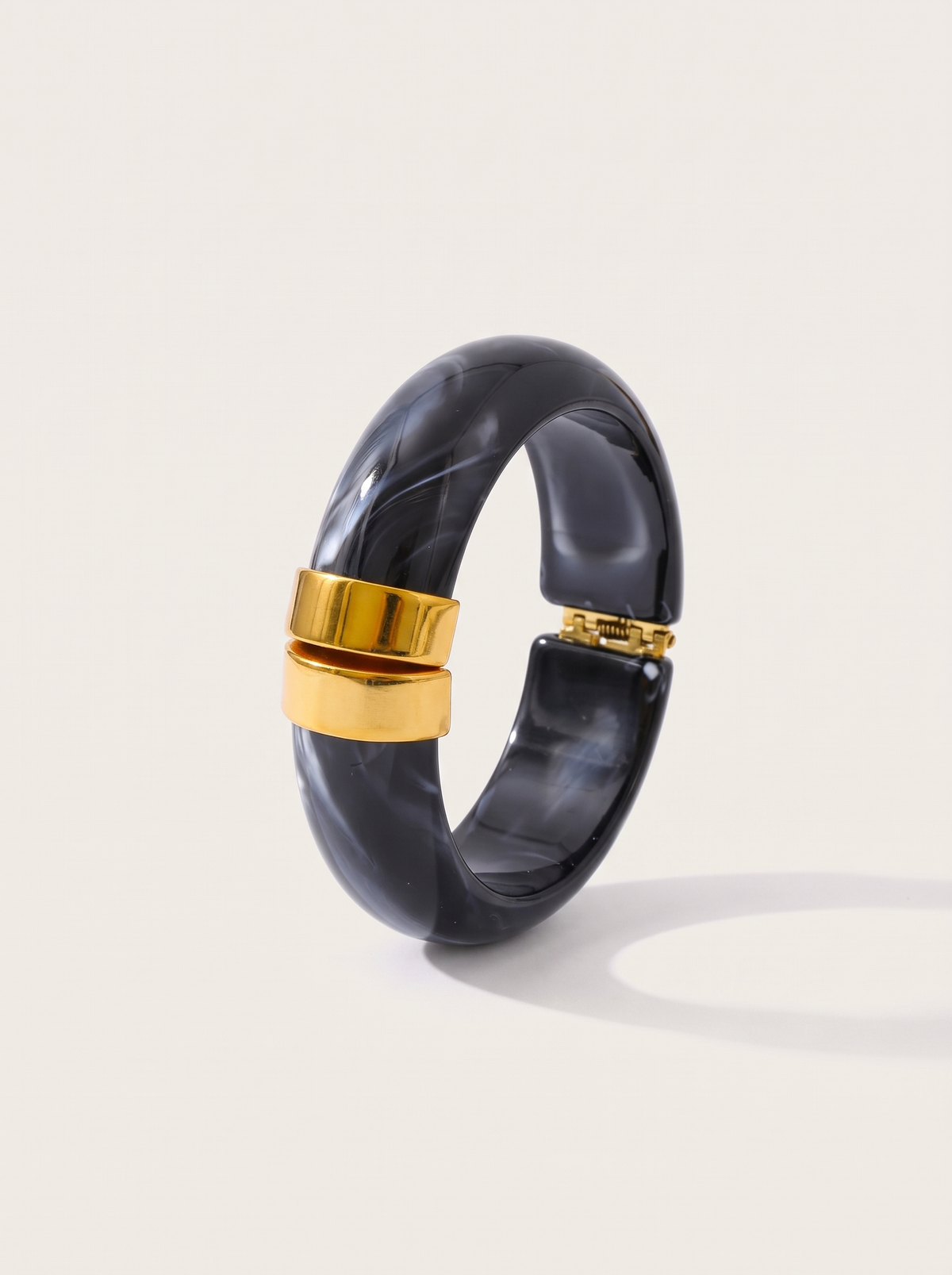 Chunky Marbled Bangle Bracelet - Smoke - product