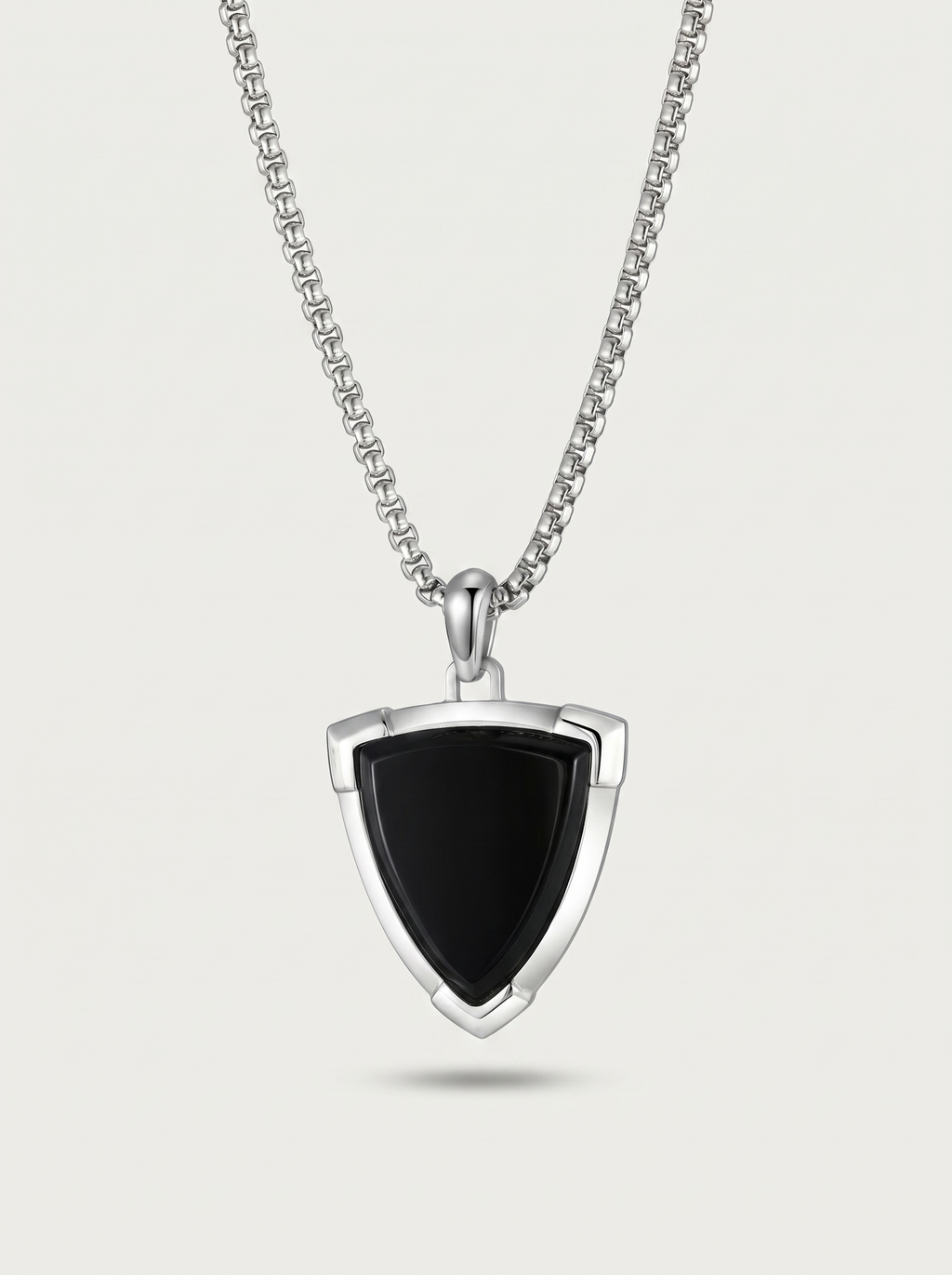Onyx Shield Pendant Necklace