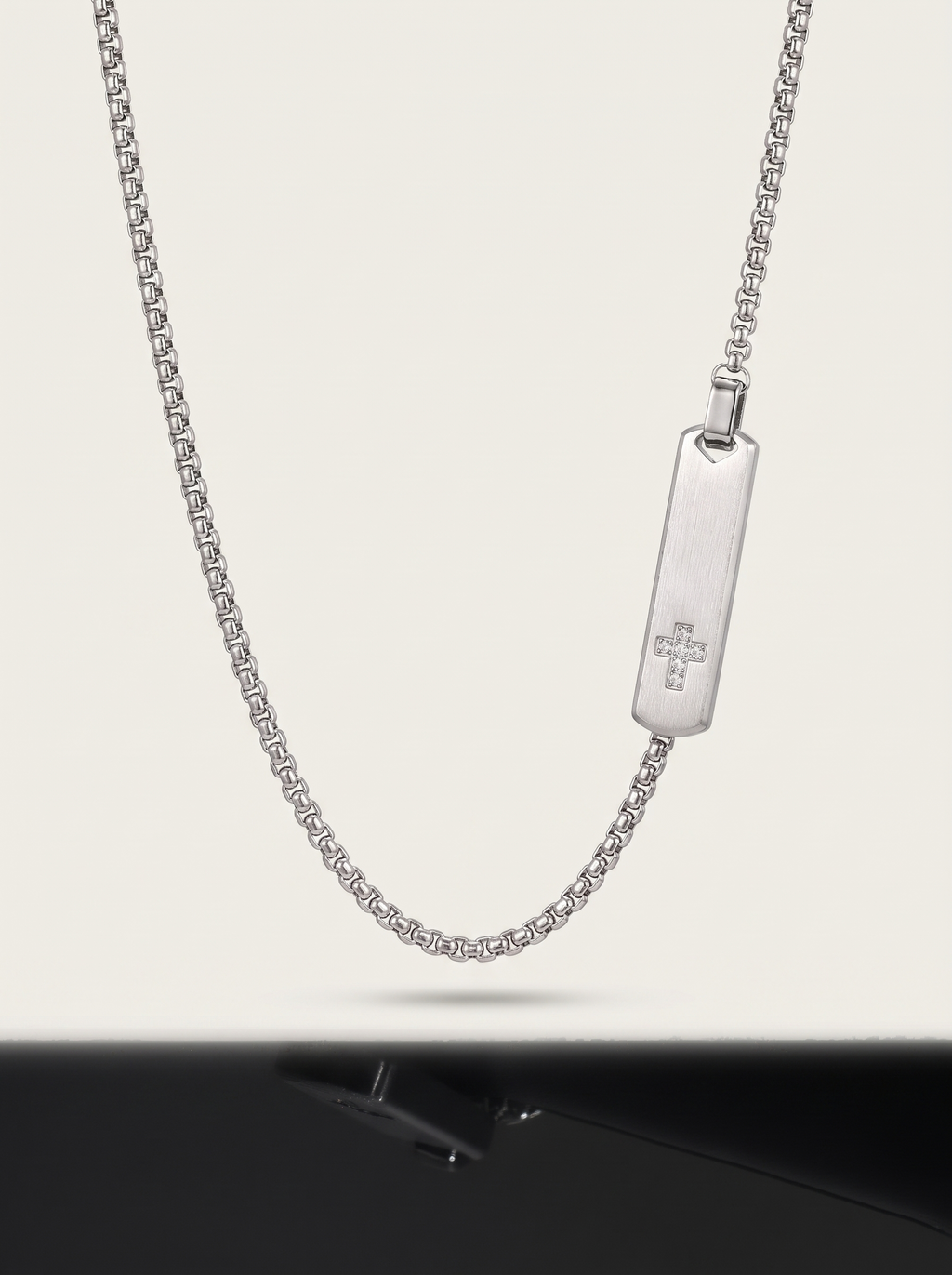 Cross Tag Pendant Necklace