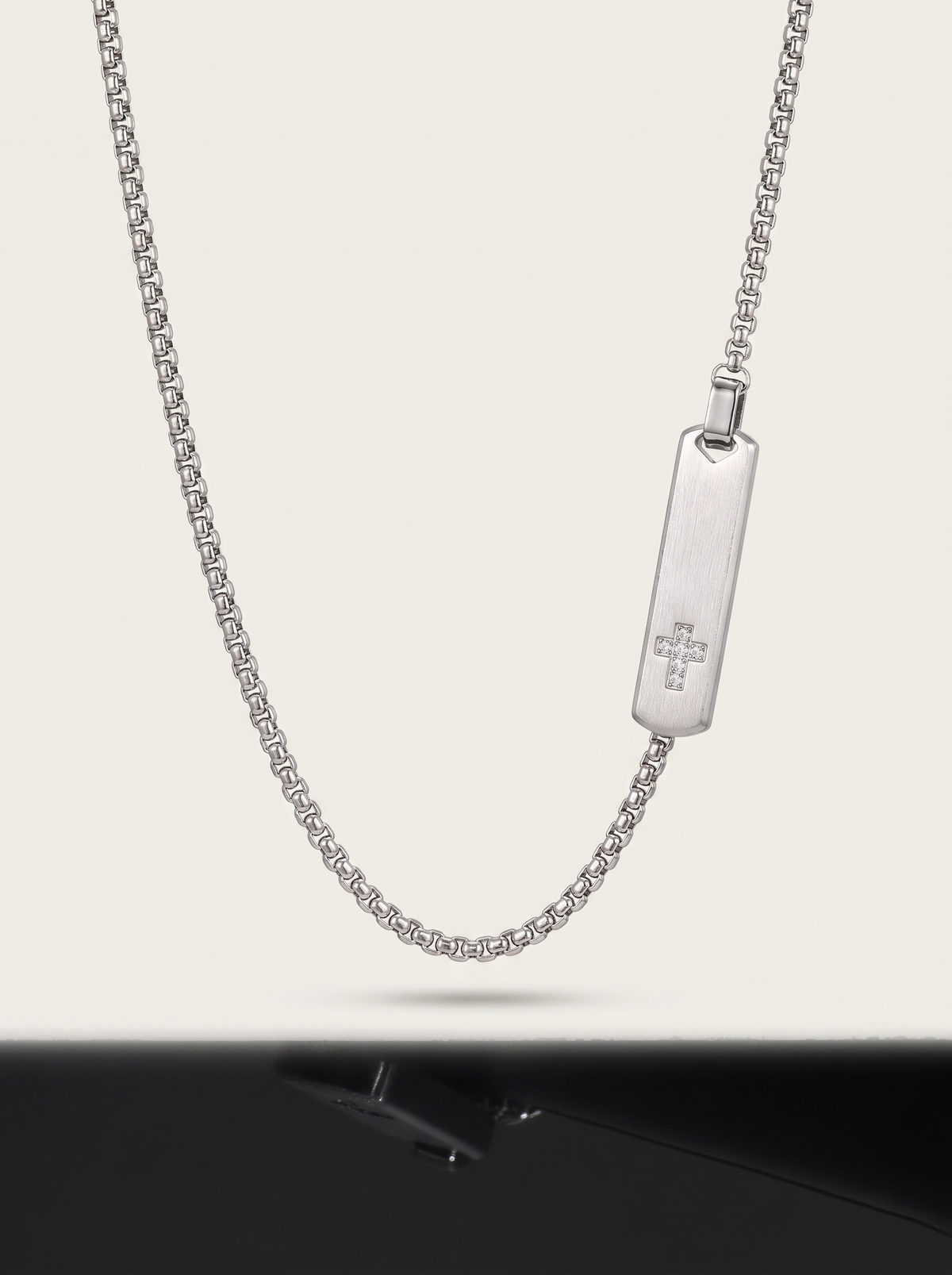 Cross Tag Pendant Necklace