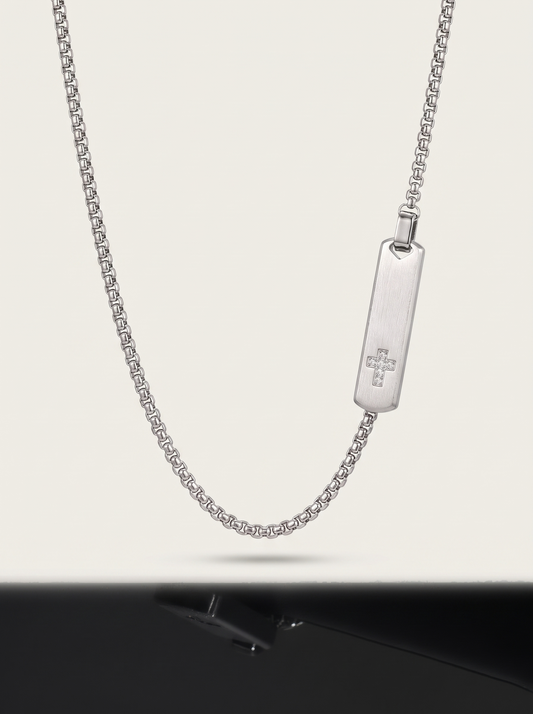 Cross Tag Pendant Necklace