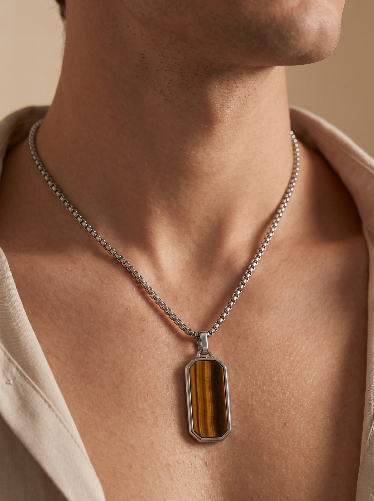Geometric Tag Pendant Necklace