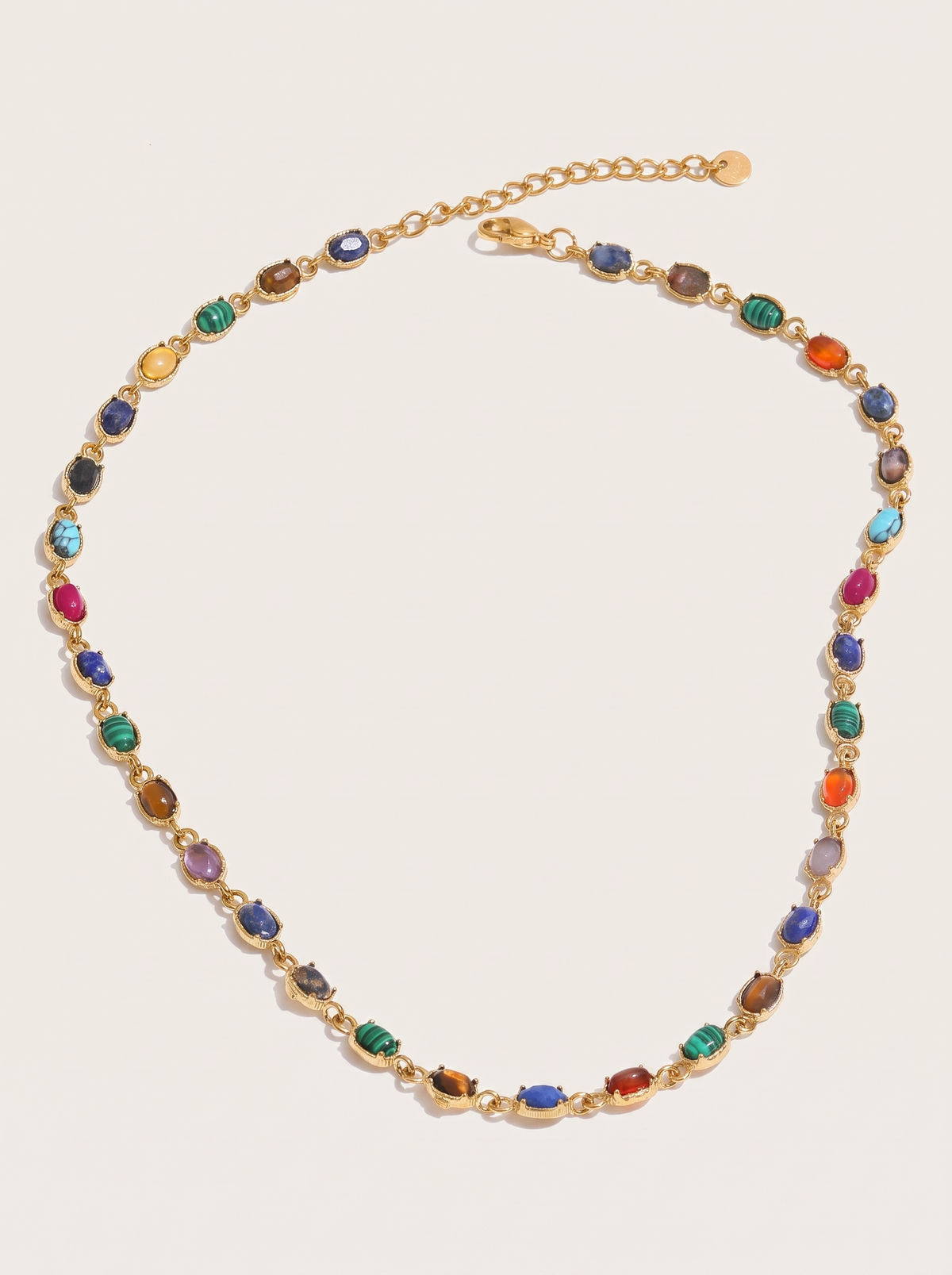 Gemstone Chain Necklace - Gold - product