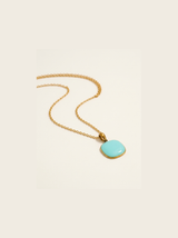 Candy Square Pendant Necklace, Blue finish, studio product shot