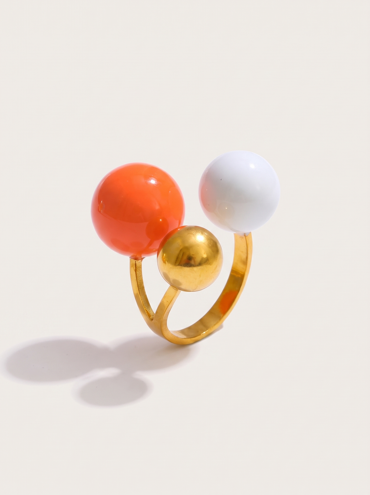 Candy Enamel Ball Ring - Orange - product