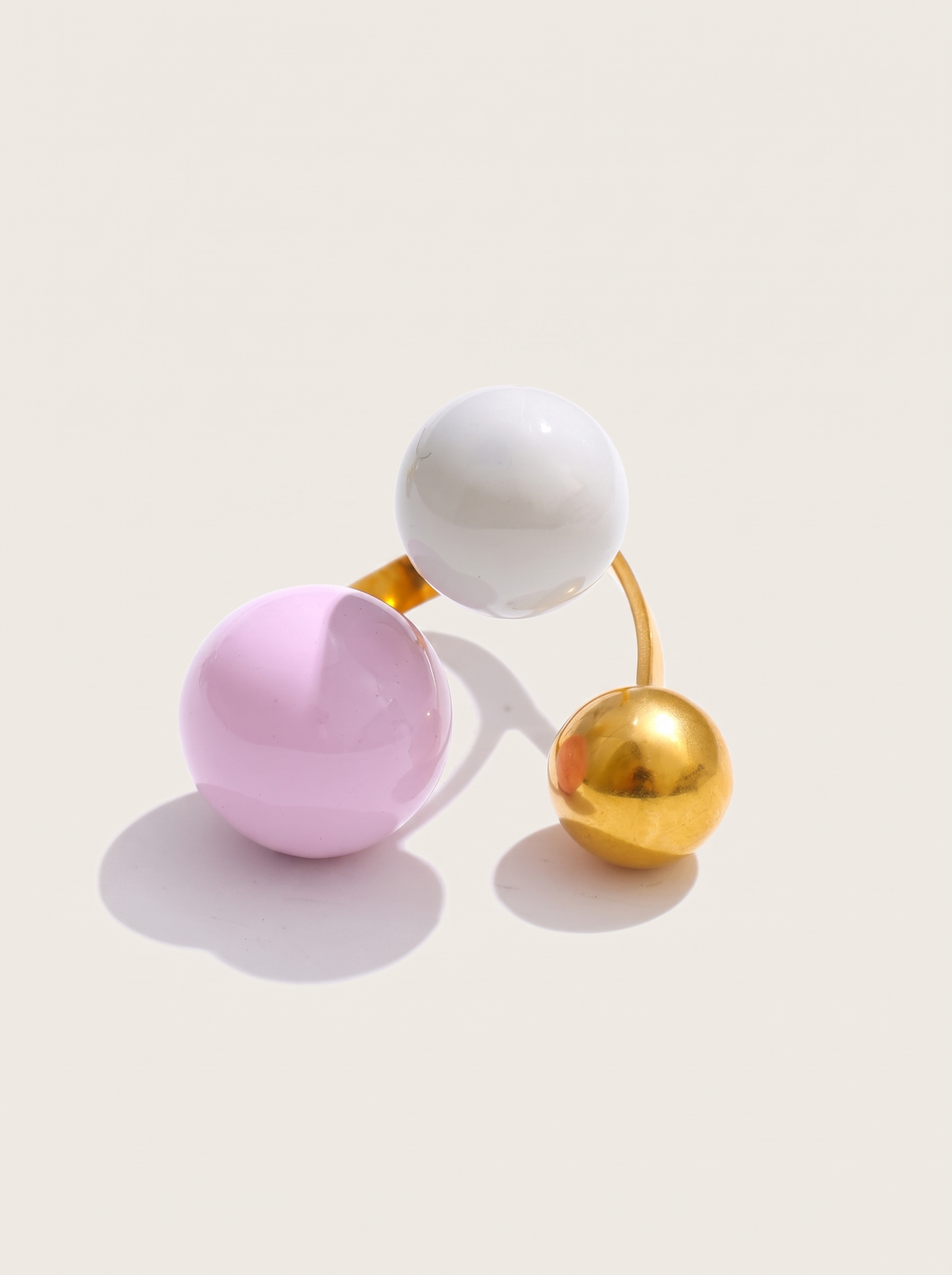 Candy Enamel Ball Ring - Pink - product