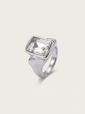 Size 678 Stainless Steel Rectangle Crystal Ring