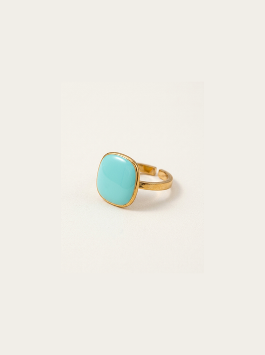 Candy Square Ring, Blue finish, studio product shot