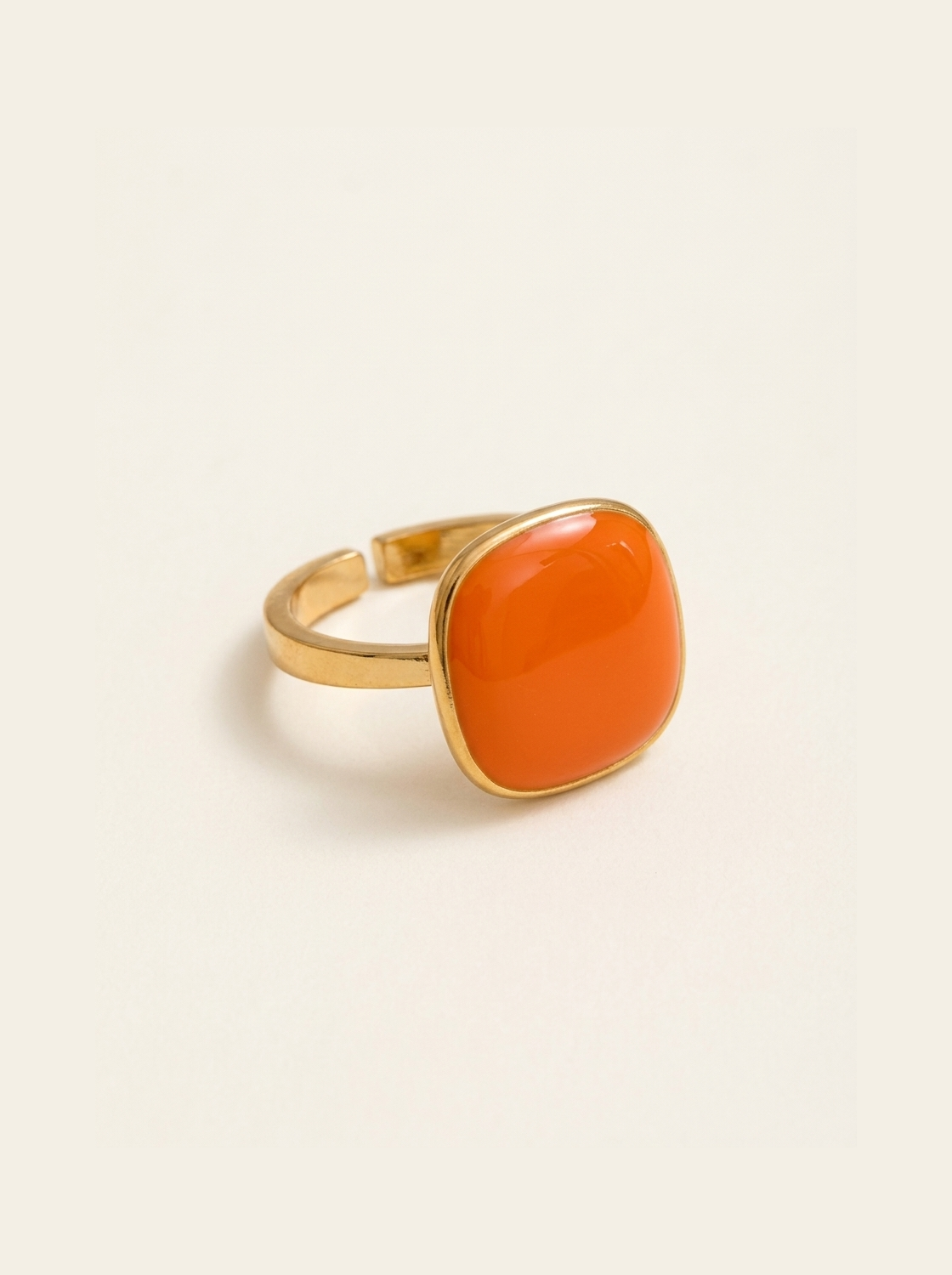 Candy Square Ring, Orange finish, studio product shot