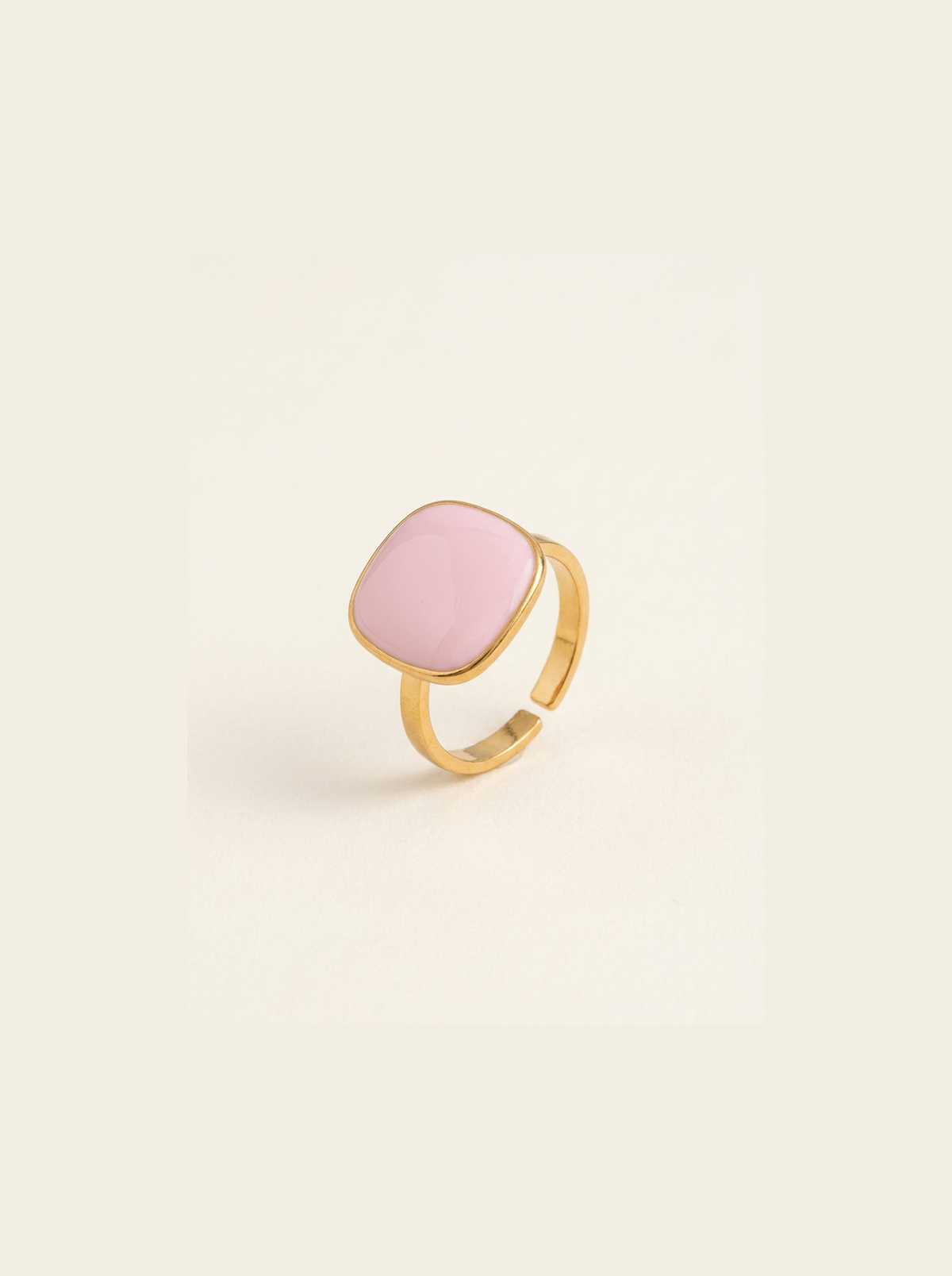 Candy Square Ring, Pink finish, studio product shot