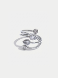 Spiral Teardrop Ring, Silver finish, studio product shot