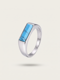 Natural Stone Bar Signet Ring