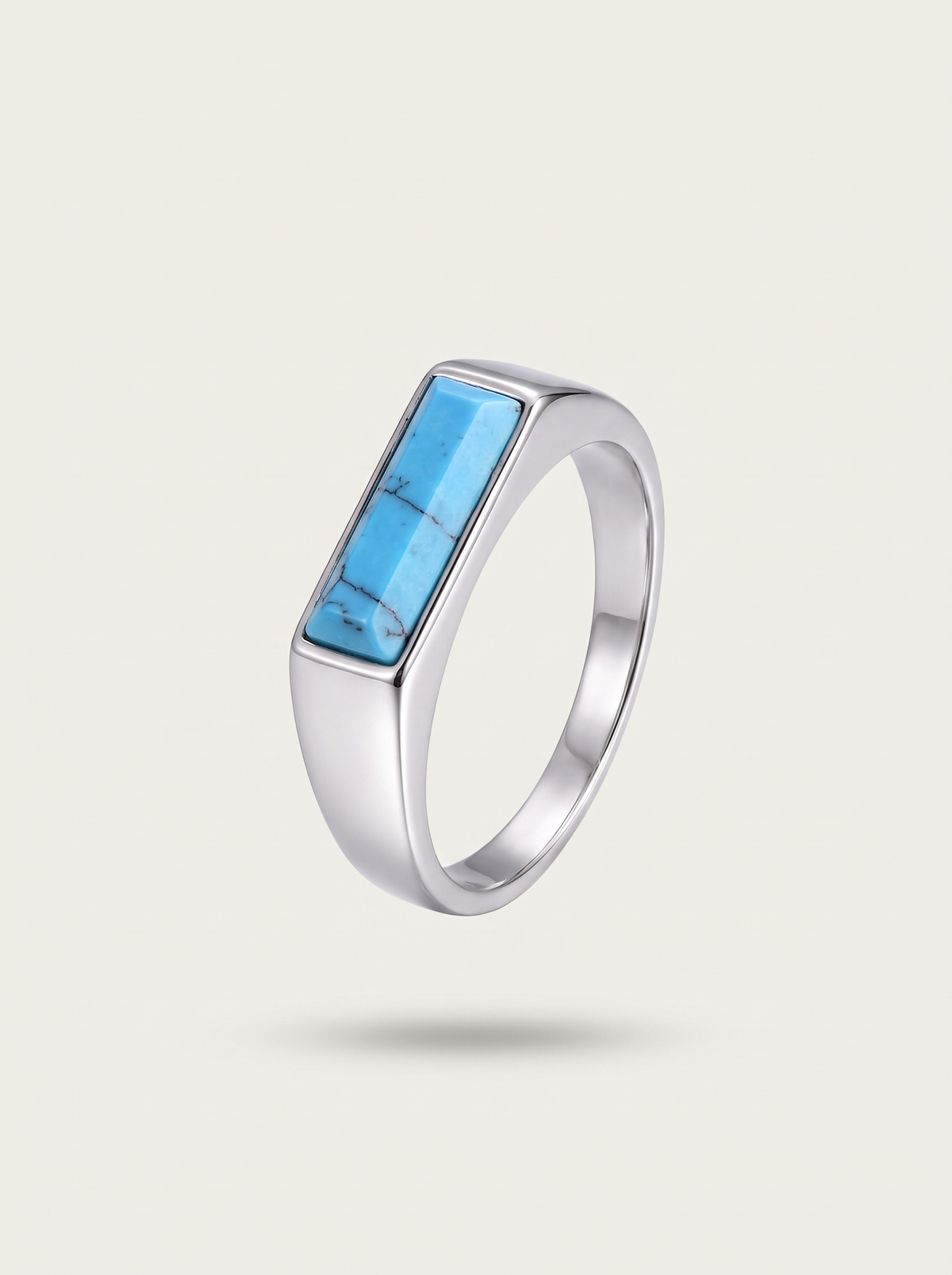 Natural Stone Bar Signet Ring
