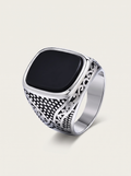 Onyx Filigree Signet Ring
